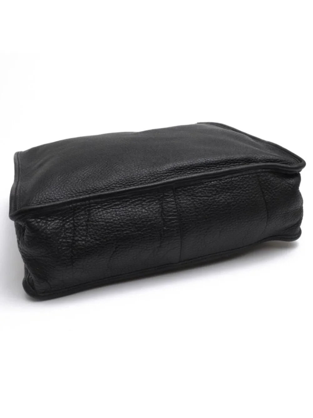 Prada Tote Bag Leather Black Shrink